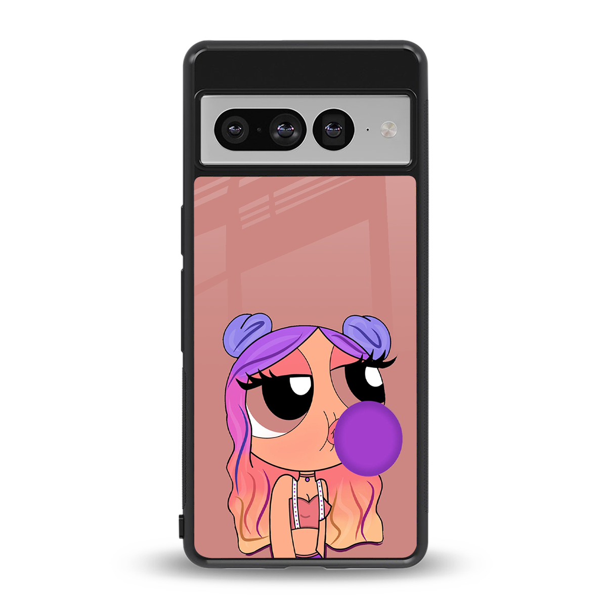 antique purple tote powerpuff girl back phone cover | glass case for google pixel 7 pro