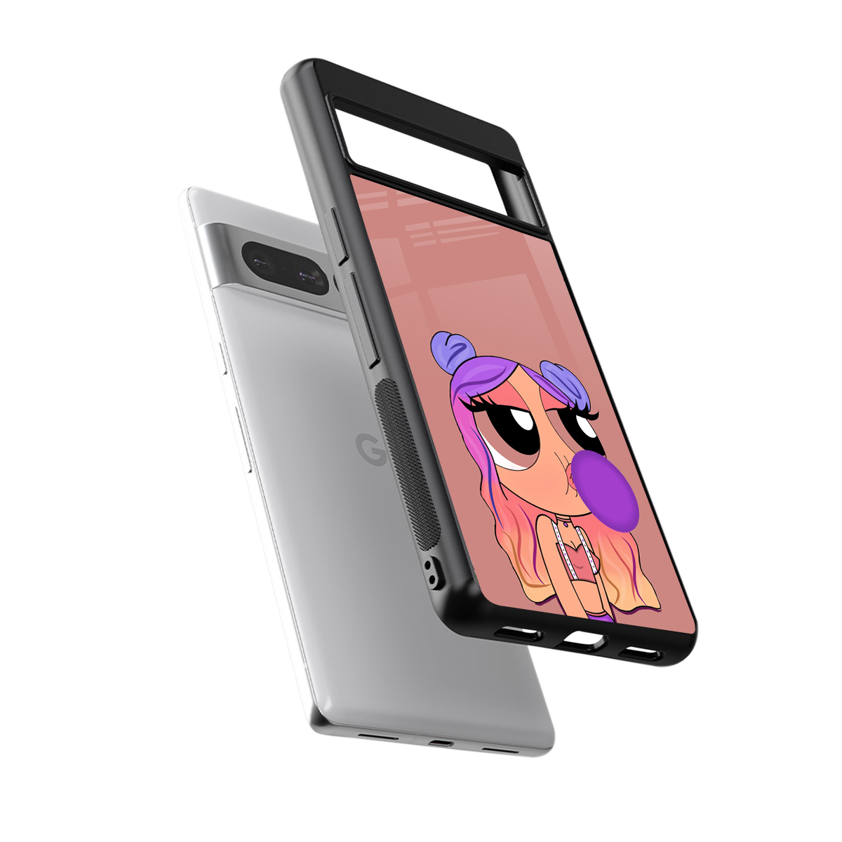 antique purple tote powerpuff girl back phone cover | glass case for google pixel 7 pro
