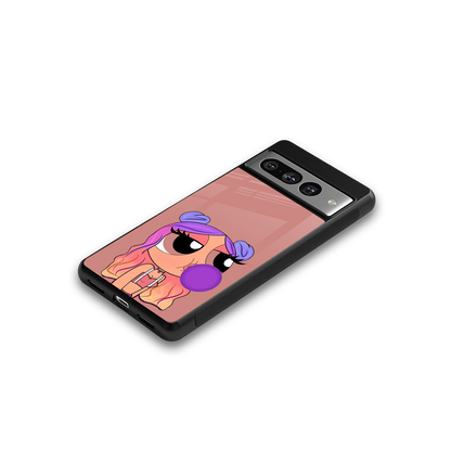 antique purple tote powerpuff girl back phone cover | glass case for google pixel 7 pro