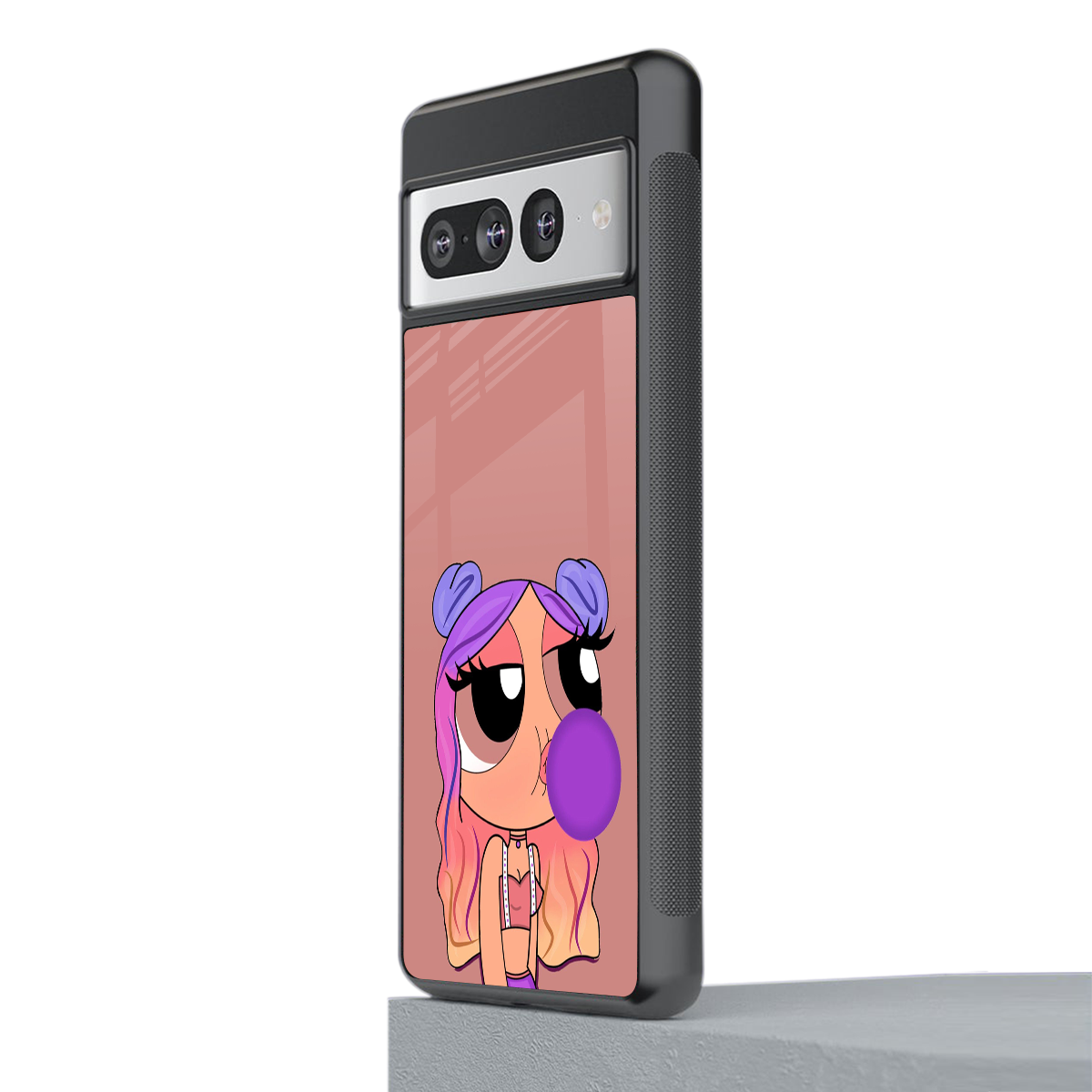 antique purple tote powerpuff girl back phone cover | glass case for google pixel 7 pro