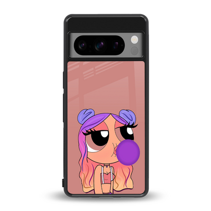 antique purple tote powerpuff girl back phone cover | glass case for google pixel 8 pro