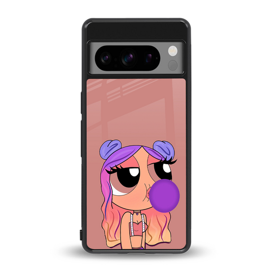 antique purple tote powerpuff girl back phone cover | glass case for google pixel 8 pro