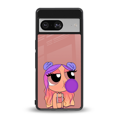 antique purple tote powerpuff girl back phone cover | glass case for Google Pixel 8