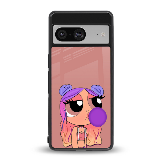 antique purple tote powerpuff girl back phone cover | glass case for Google Pixel 8