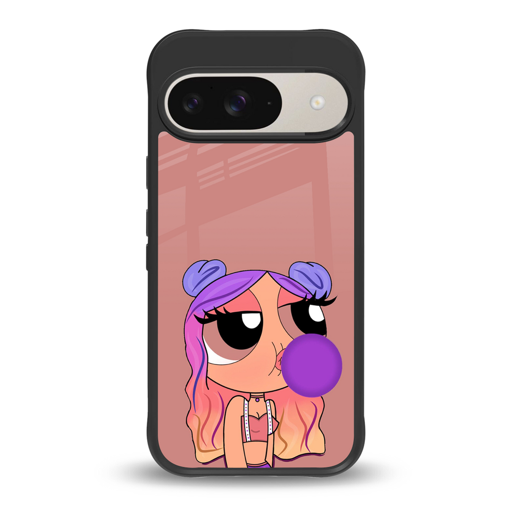 antique purple tote powerpuff girl back phone cover | glass case for google pixel 9