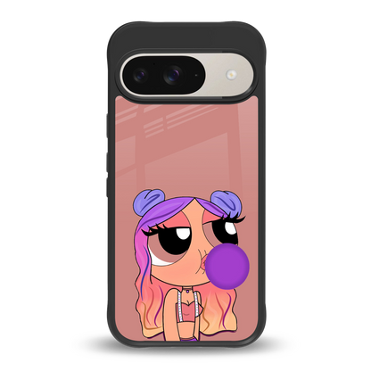 antique purple tote powerpuff girl back phone cover | glass case for google pixel 9