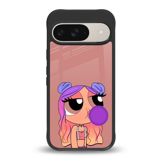 antique purple tote powerpuff girl back phone cover | glass case for google pixel 9