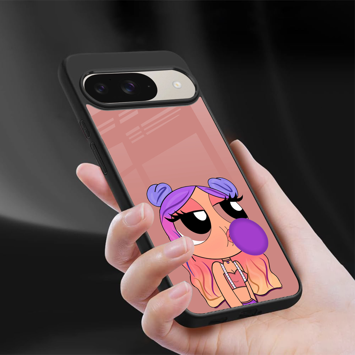 antique purple tote powerpuff girl back phone cover | glass case for google pixel 9