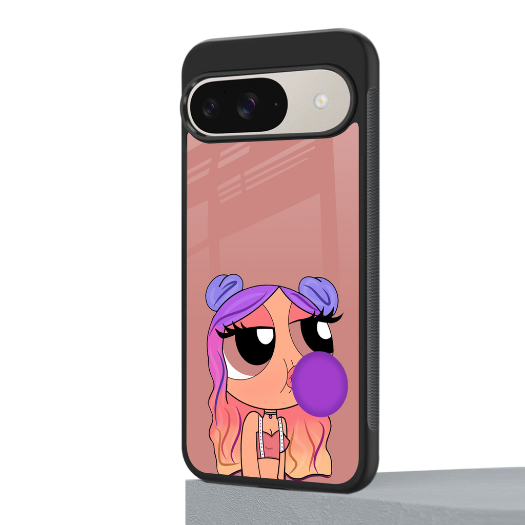 antique purple tote powerpuff girl back phone cover | glass case for google pixel 9