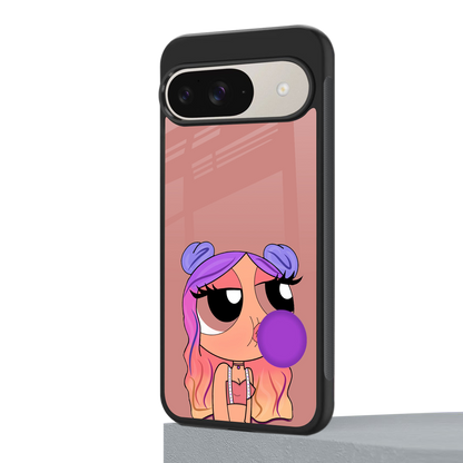 antique purple tote powerpuff girl back phone cover | glass case for google pixel 9