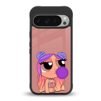 antique purple tote powerpuff girl back phone cover | glass case for google pixel 9 pro