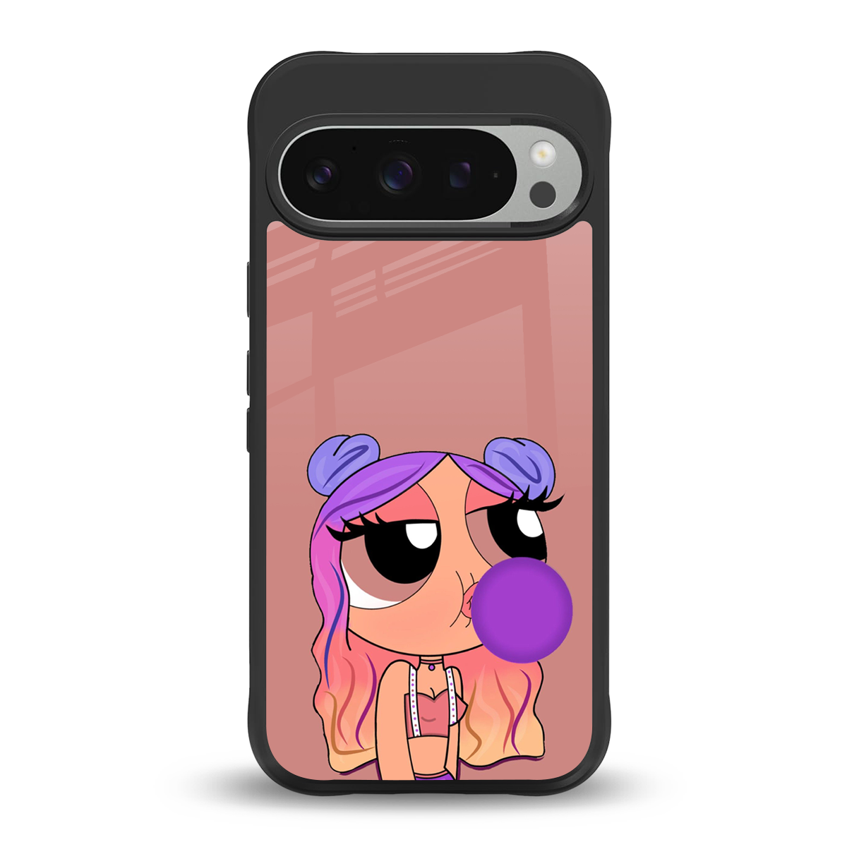 antique purple tote powerpuff girl back phone cover | glass case for google pixel 9 pro