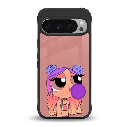 antique purple tote powerpuff girl back phone cover | glass case for google pixel 9 pro