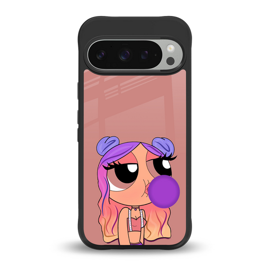 antique purple tote powerpuff girl back phone cover | glass case for google pixel 9 pro xl