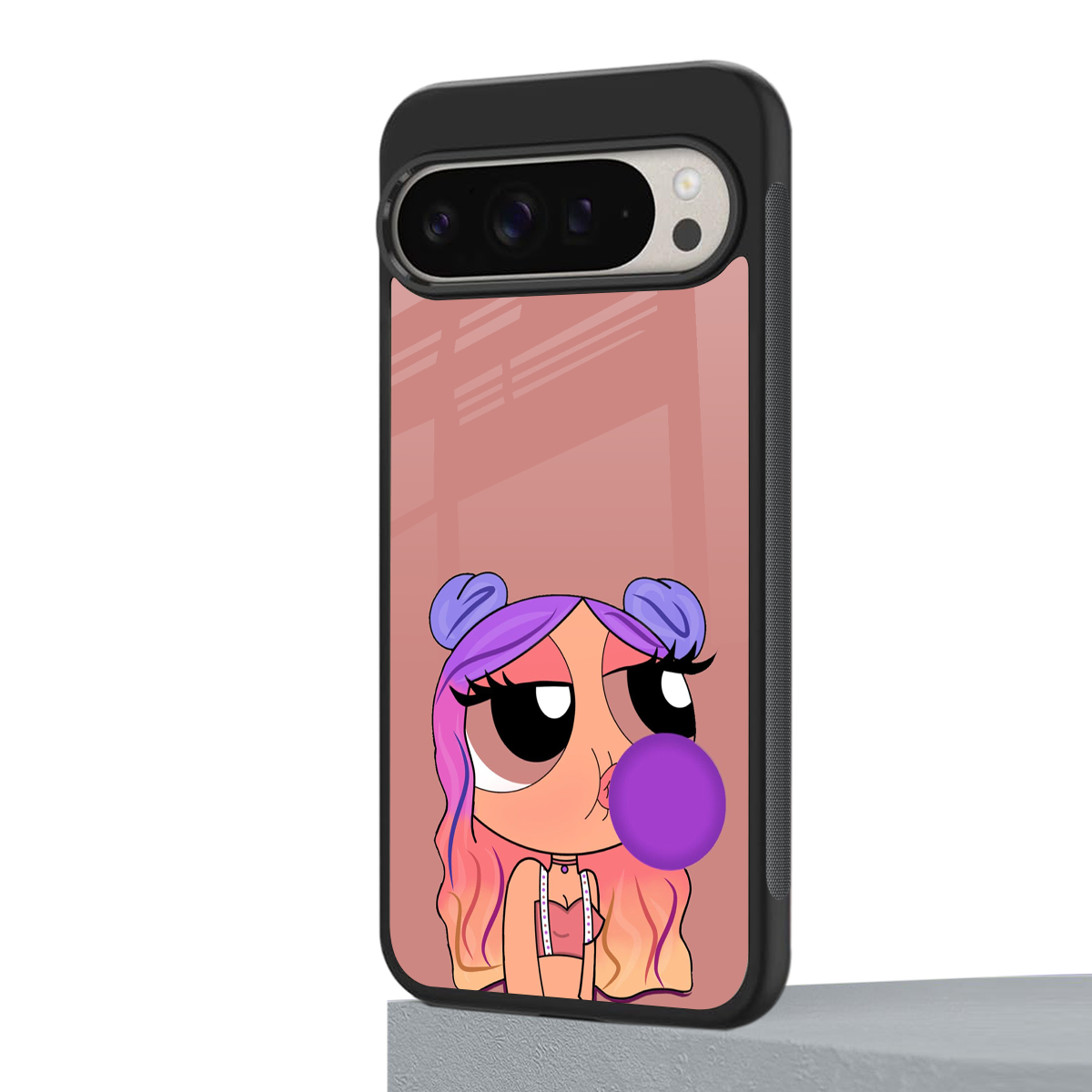 antique purple tote powerpuff girl back phone cover | glass case for google pixel 9 pro xl