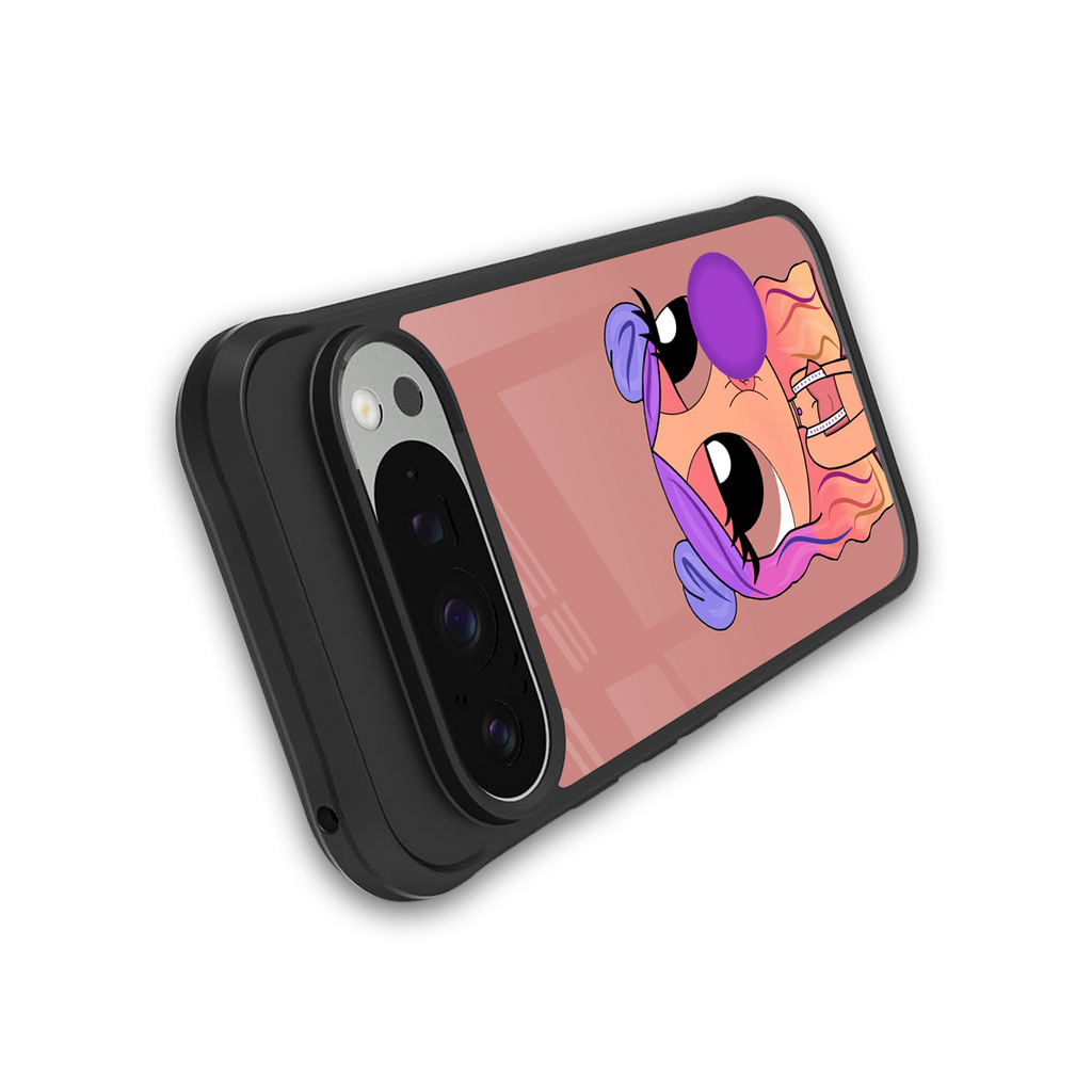 antique purple tote powerpuff girl back phone cover | glass case for google pixel 9 pro