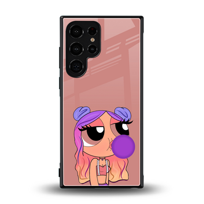 antique purple tote powerpuff girl back phone cover | glass case for samsung galaxy s24 ultra