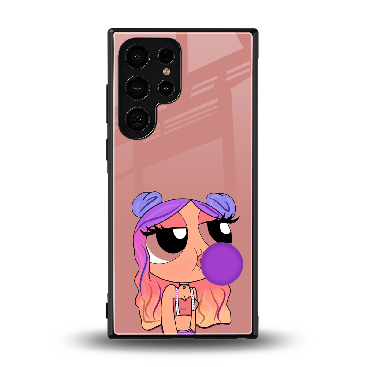 antique purple tote powerpuff girl back phone cover | glass case for samsung galaxy s23 ultra