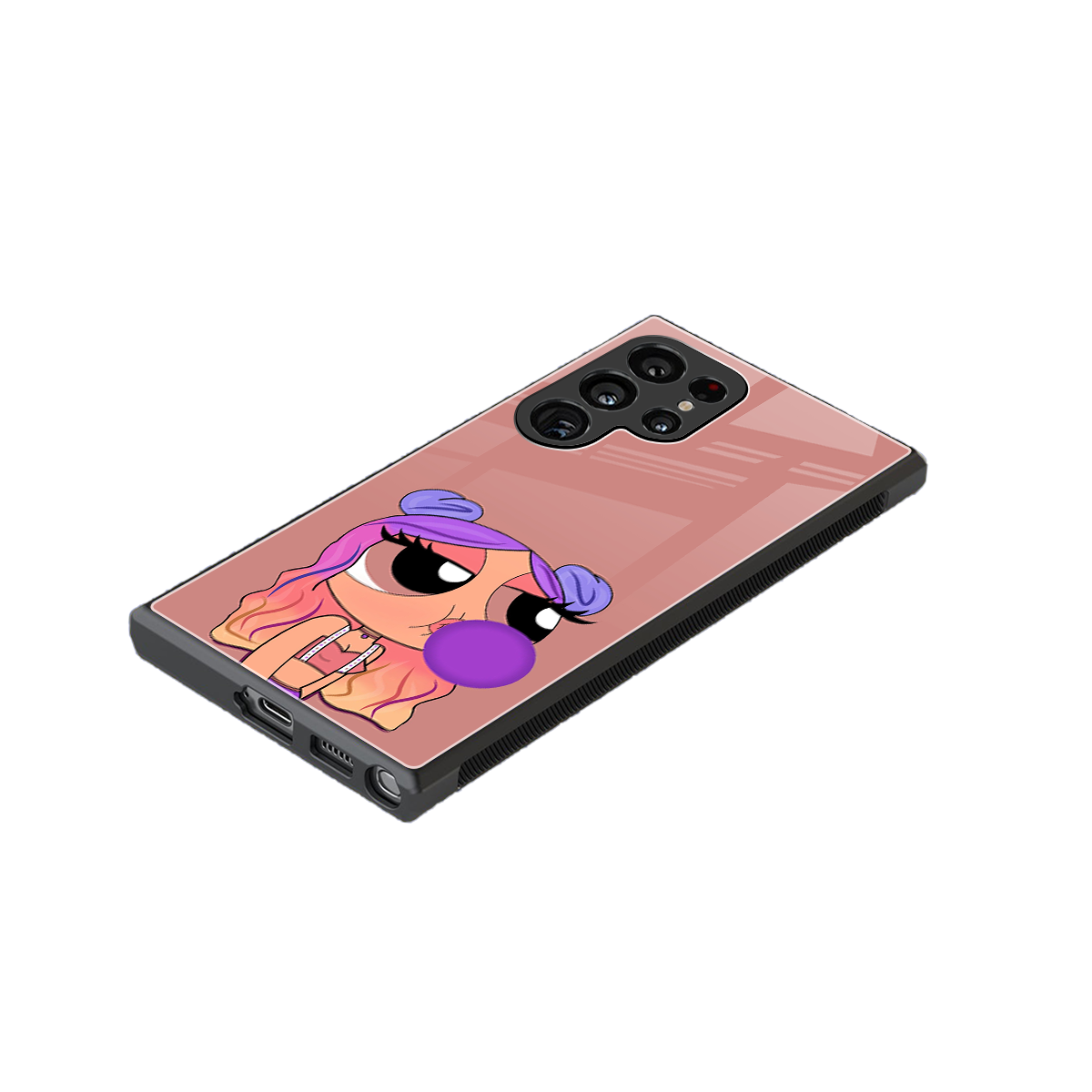 antique purple tote powerpuff girl back phone cover | glass case for samsung galaxy s24 ultra