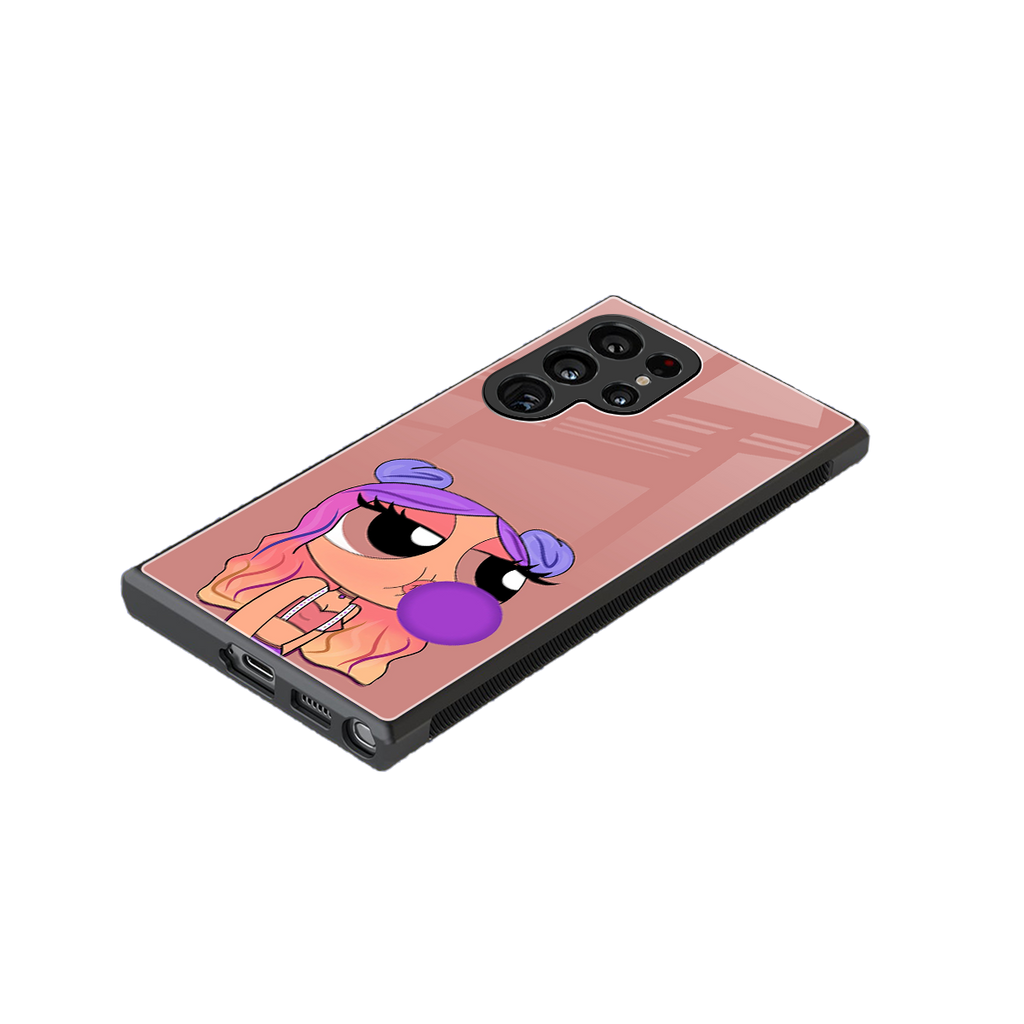 antique purple tote powerpuff girl back phone cover | glass case for samsung galaxy s23 ultra