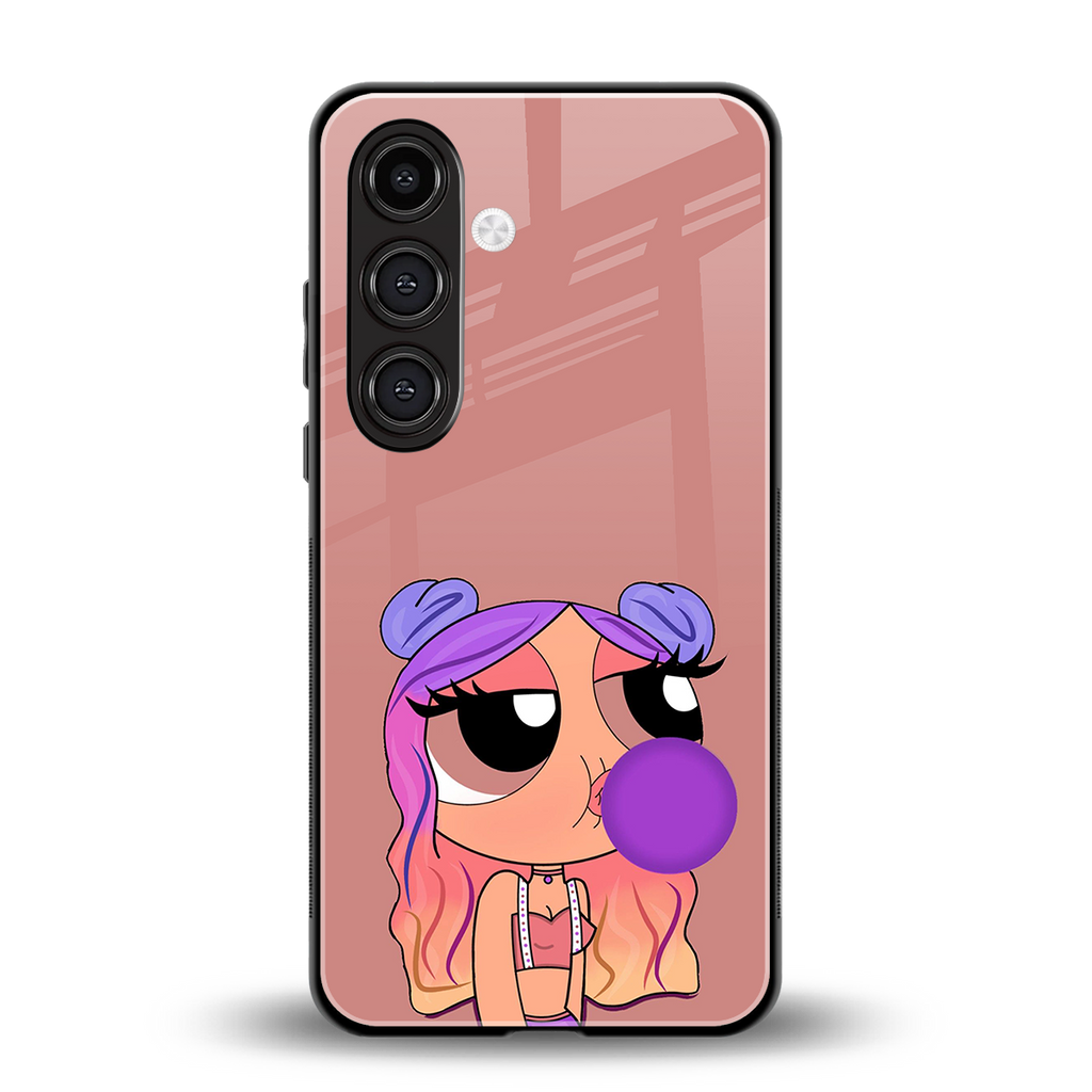 antique purple tote powerpuff girl back phone cover | glass case for samsung galaxy s24
