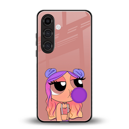 antique purple tote powerpuff girl back phone cover | glass case for samsung galaxy s24 fe