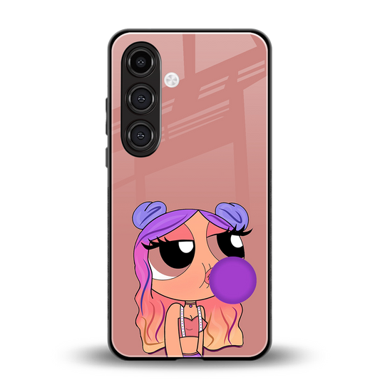 antique purple tote powerpuff girl back phone cover | glass case for samsung galaxy s24 fe