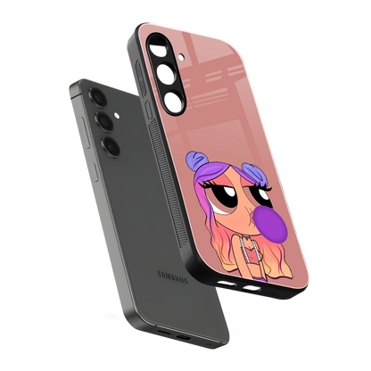 antique purple tote powerpuff girl back phone cover | glass case for samsung galaxy s23 plus