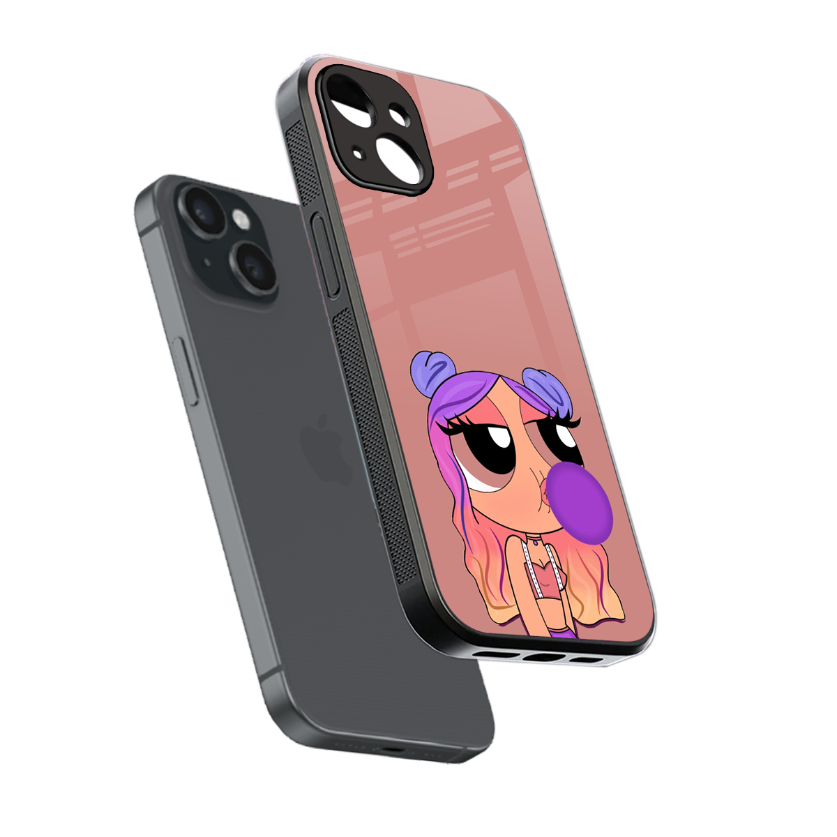 antique purple tote powerpuff girl back phone cover | glass case for iphone 14