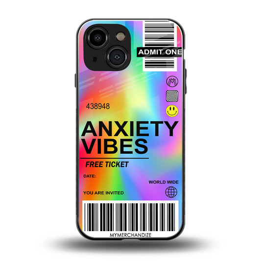 anxiety vibes back phone cover | glass case for iphone 13 mini