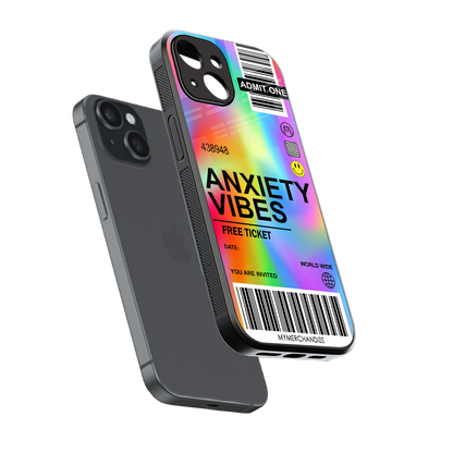 anxiety vibes back phone cover | glass case for iphone 13 mini