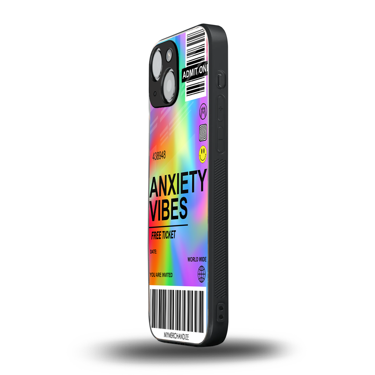 anxiety vibes back phone cover | glass case for iphone 13 mini