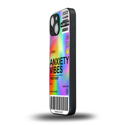 anxiety vibes back phone cover | glass case for iphone 13 mini