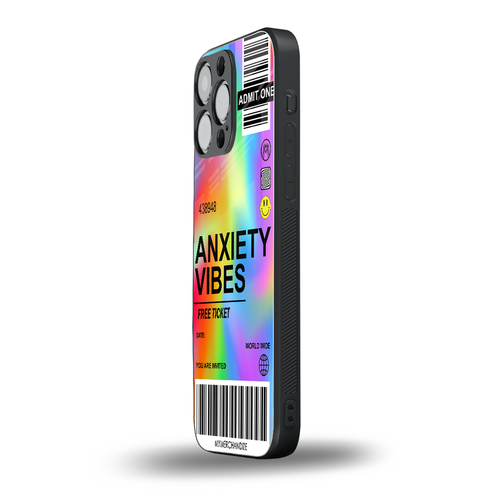 anxiety vibes back phone cover | glass case for iphone 13 pro max