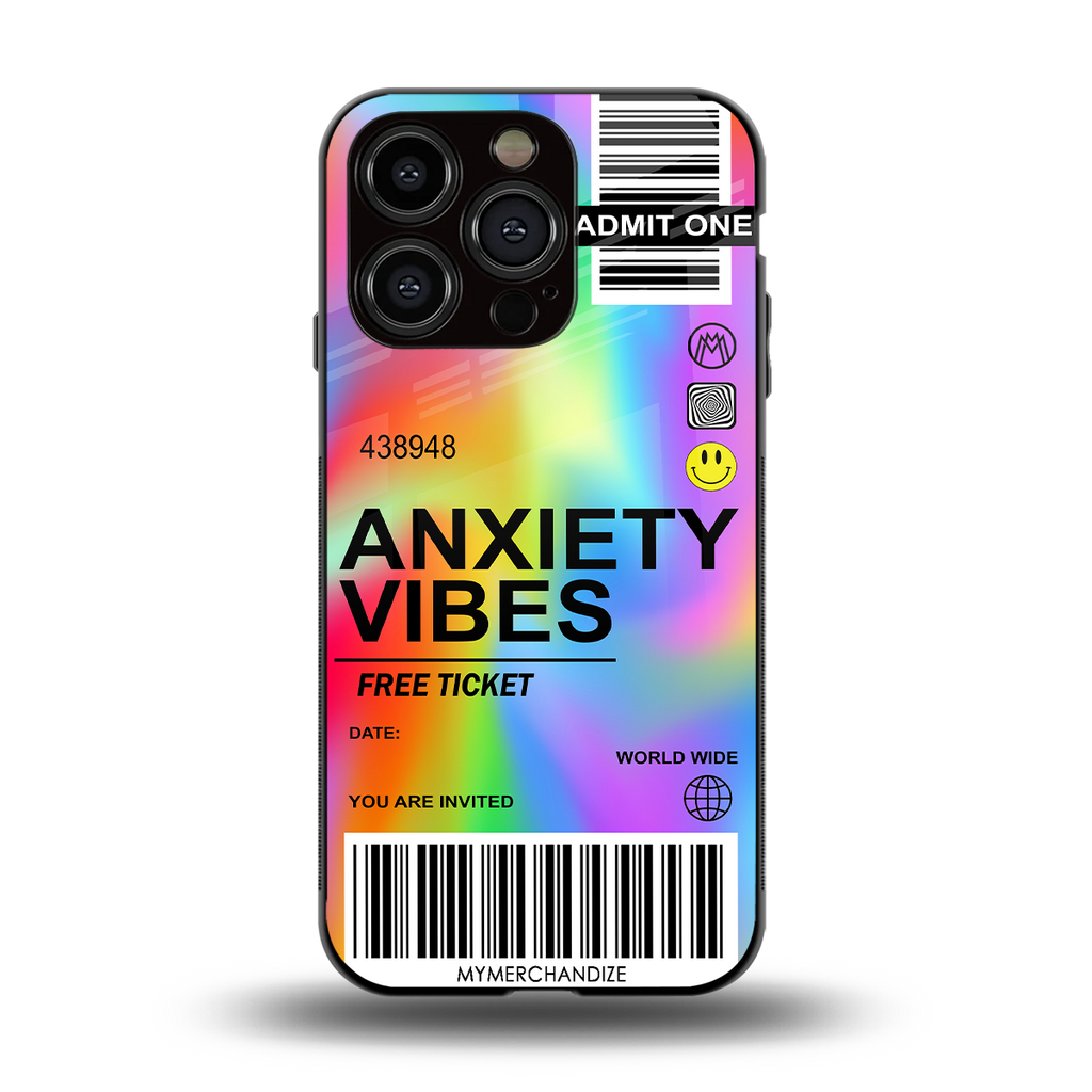 anxiety vibes back phone cover | glass case for iphone 13 pro