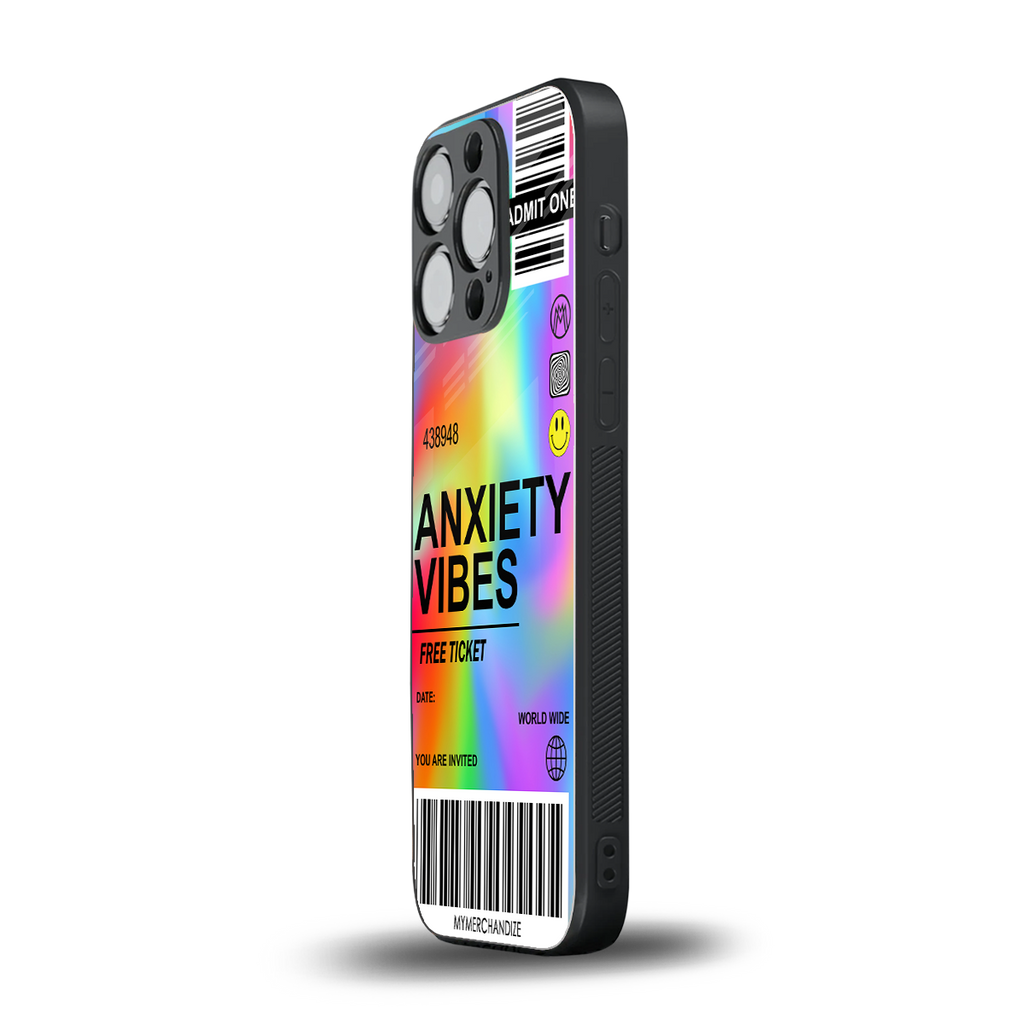 anxiety vibes back phone cover | glass case for iphone 13 pro