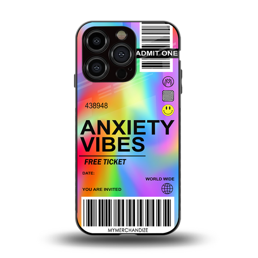 anxiety vibes back phone cover | glass case for iphone 15 pro