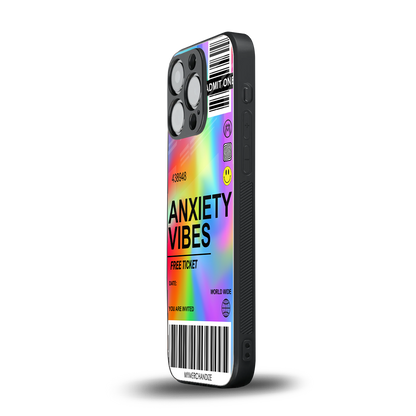 anxiety vibes back phone cover | glass case for iphone 15 pro