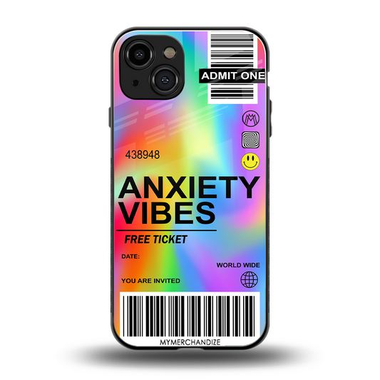 anxiety vibes back phone cover | glass case for iphone 15