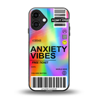 anxiety vibes back phone cover | glass case for iphone 16 plus