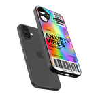 anxiety vibes back phone cover | glass case for iphone 16 plus