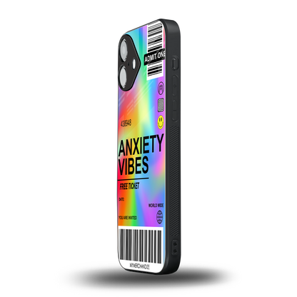 anxiety vibes back phone cover | glass case for iphone 16 plus