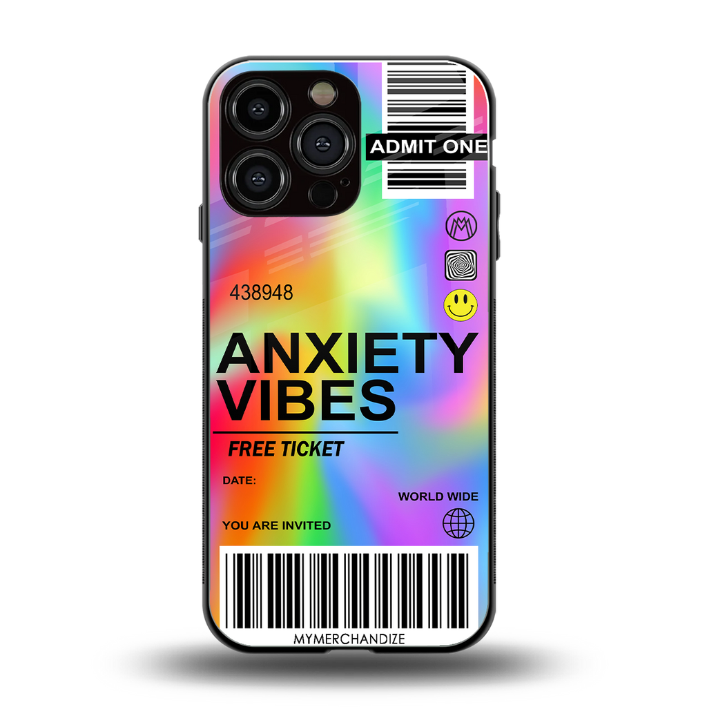anxiety vibes back phone cover | glass case for iphone 16 pro max