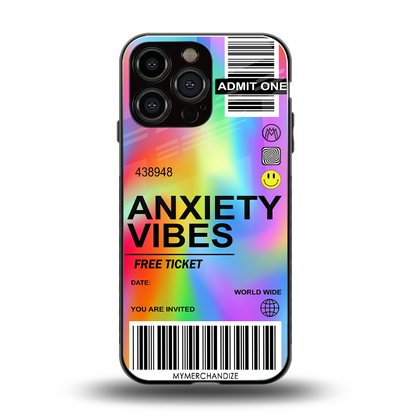 anxiety vibes back phone cover | glass case for iphone 16 pro max