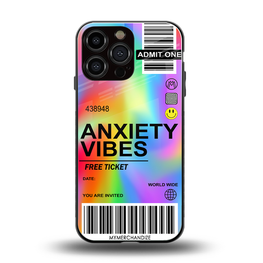 anxiety vibes back phone cover | glass case for iphone 16 pro max