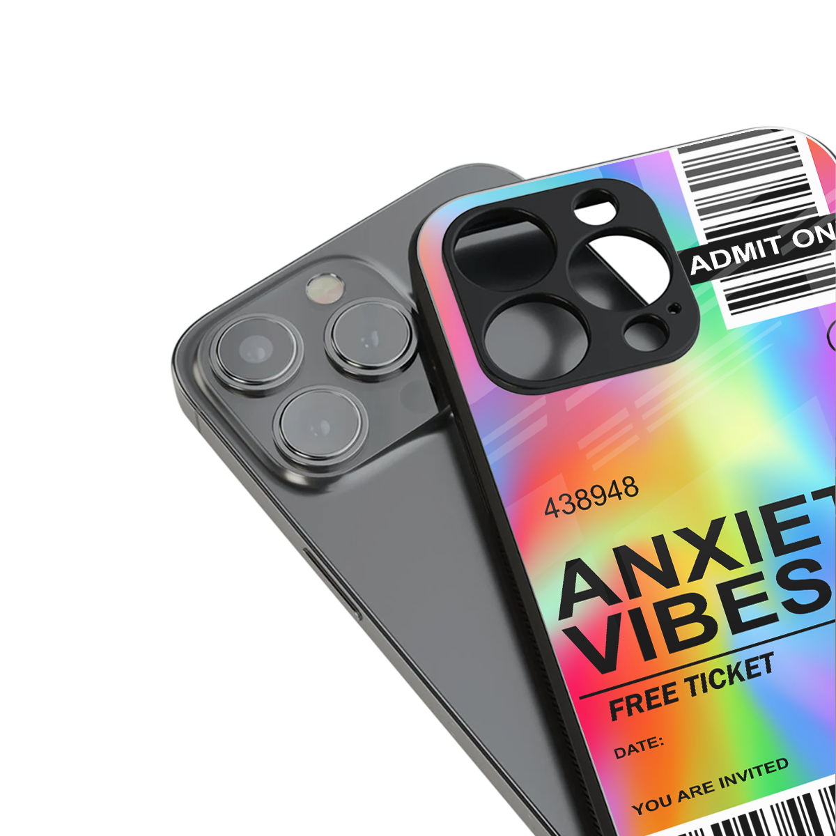 anxiety vibes back phone cover | glass case for iphone 15 pro