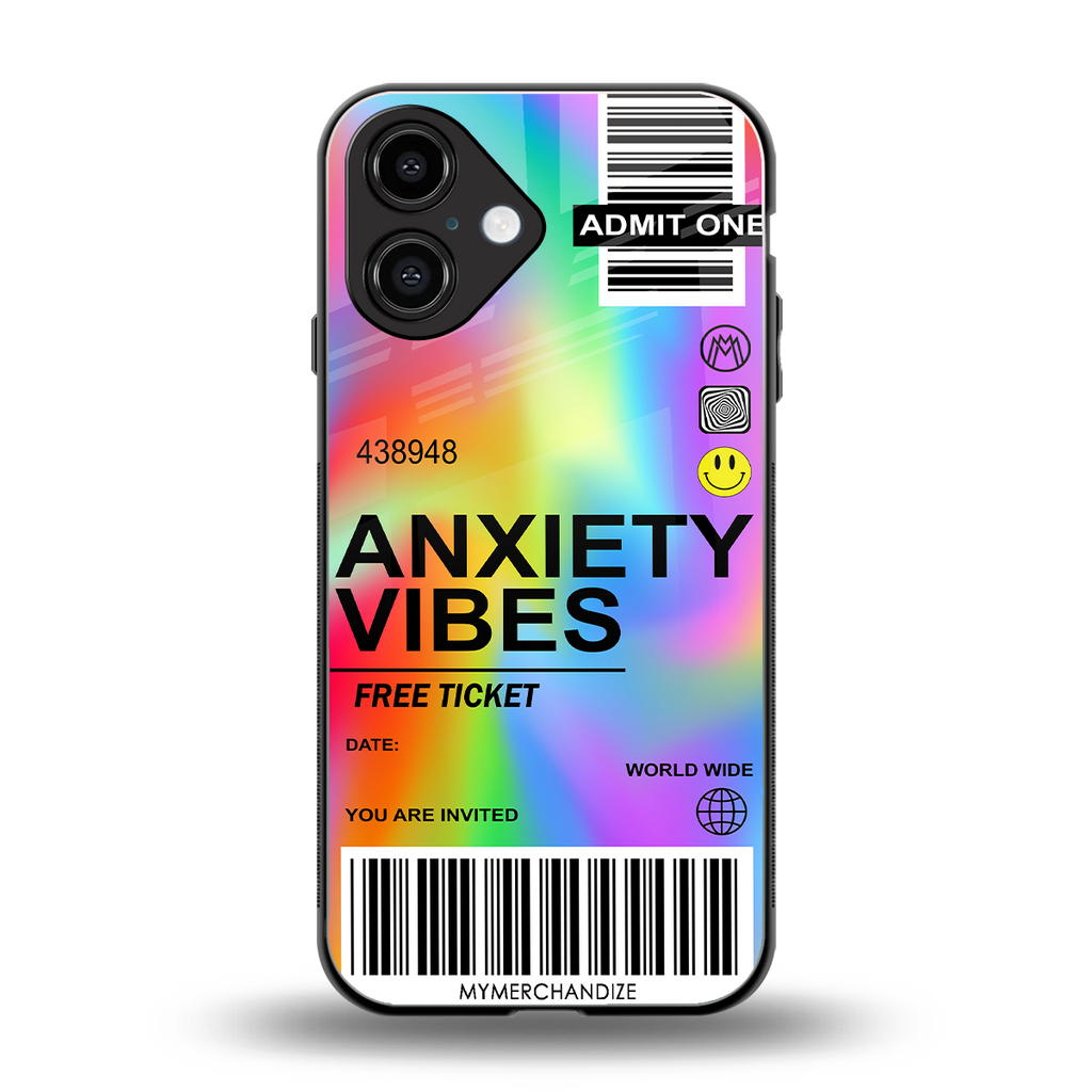 anxiety vibes back phone cover | glass case for iphone 16