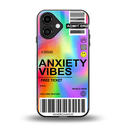 anxiety vibes back phone cover | glass case for iphone 16