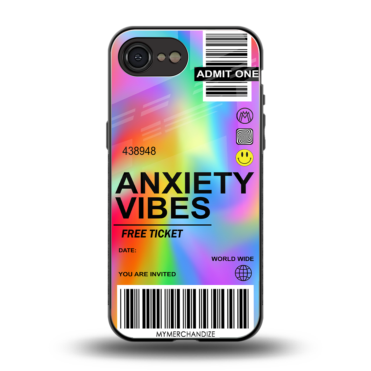 anxiety vibes back phone cover | glass case for iphone 16e