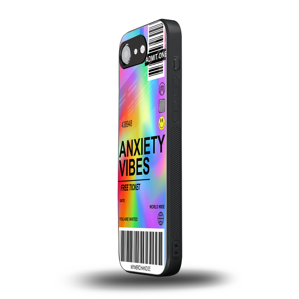 anxiety vibes back phone cover | glass case for iphone 16e